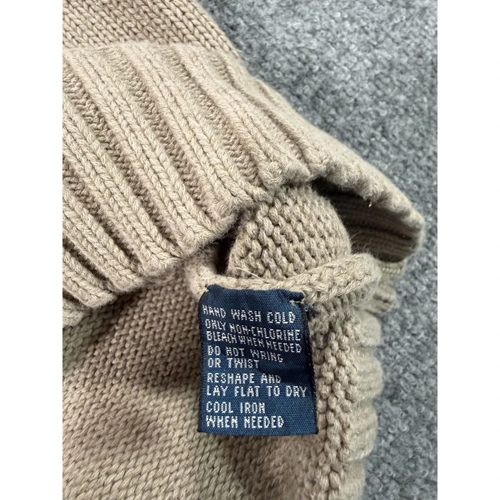 Polo by Ralph Lauren Men's XL Beige Cotton V-Neck Sweater Vest Polo Pony Logo